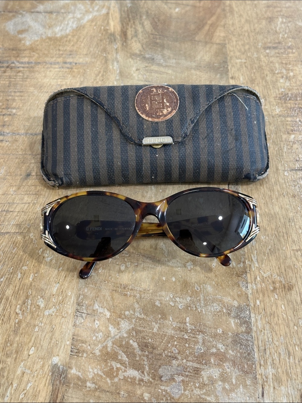 Rare Vintage Fendi Tortoiseshell Oval Sunglasses